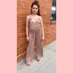 Charlotte Russe pink shimmer jumpsuit